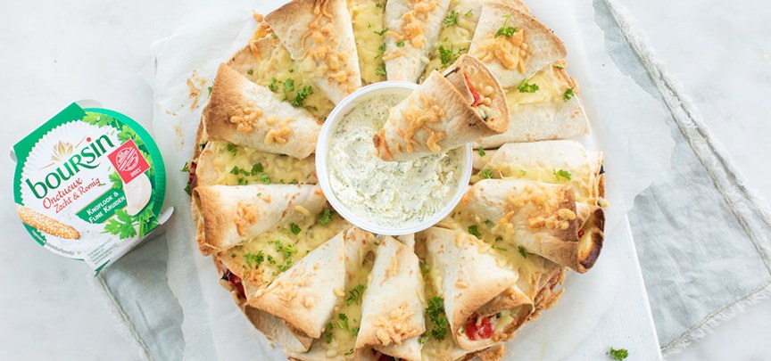Quesadilla krans met spinazie en Boursin + winactie