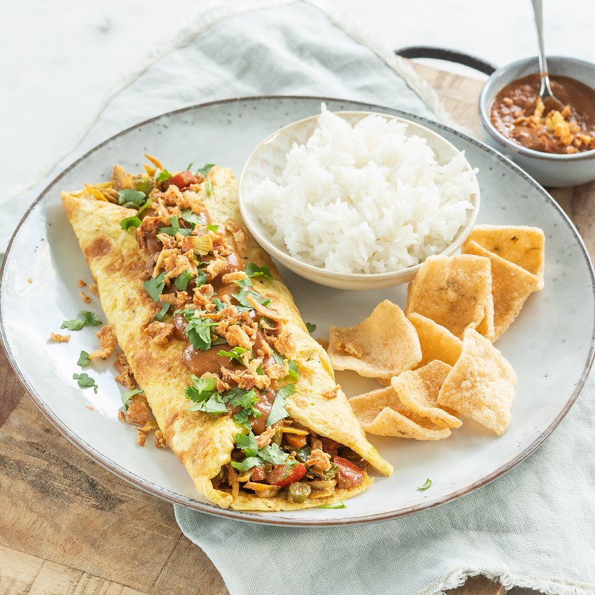 Javaanse omelet wrap
