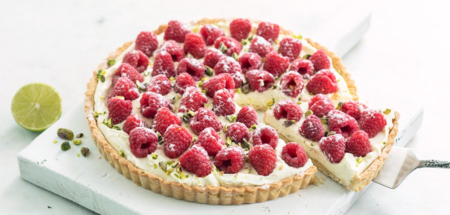 Frambozentaart met limoen