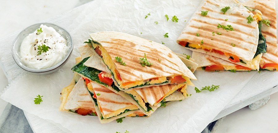 Ontbijt quesadilla’s met roerei