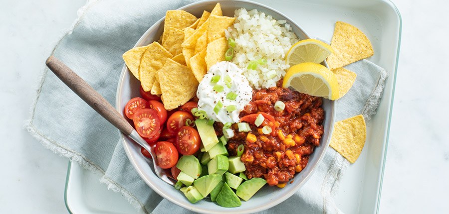 Chili con carne bowl