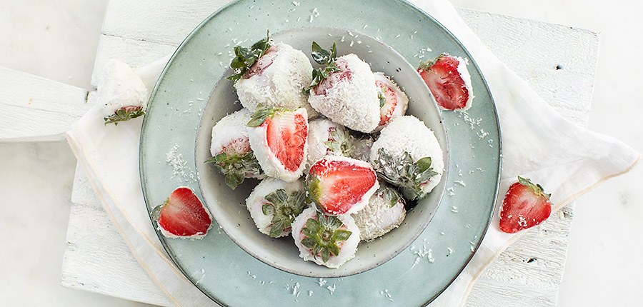 Frozen aardbeien snack