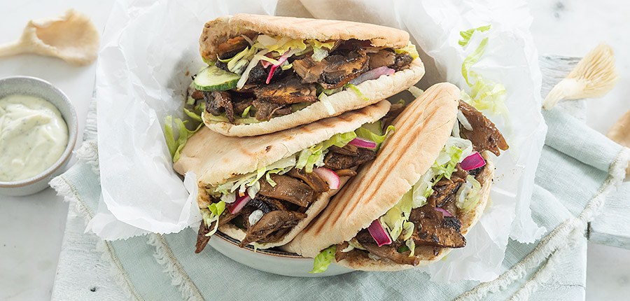 Broodje paddenstoelen shoarma