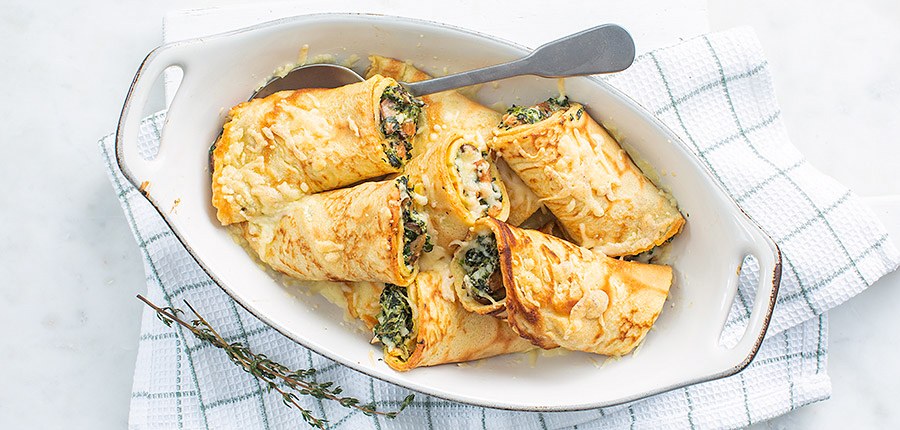 Hartige pannenkoekrolletjes