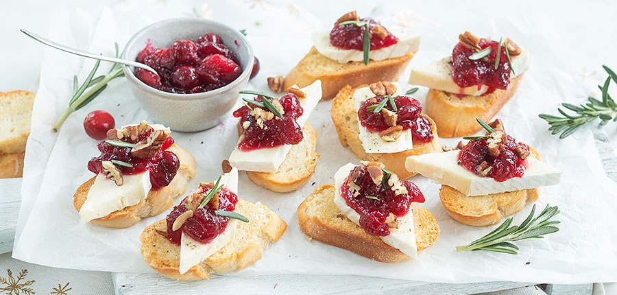 Crostini’s met brie en cranberry