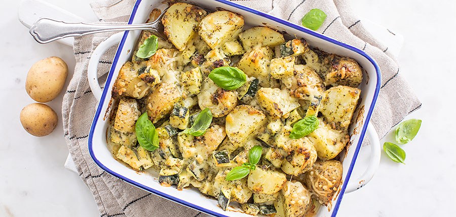 Pesto aardappels uit de oven