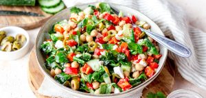 Salade met kikkererwten