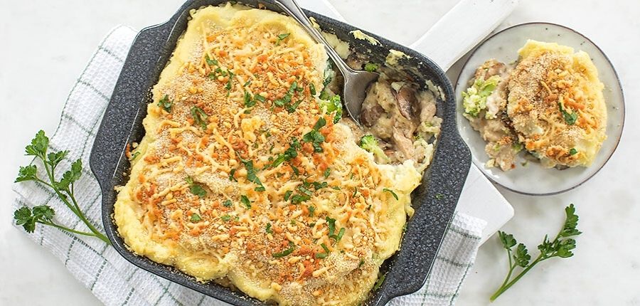 Ovenschotel met ragout en broccoli