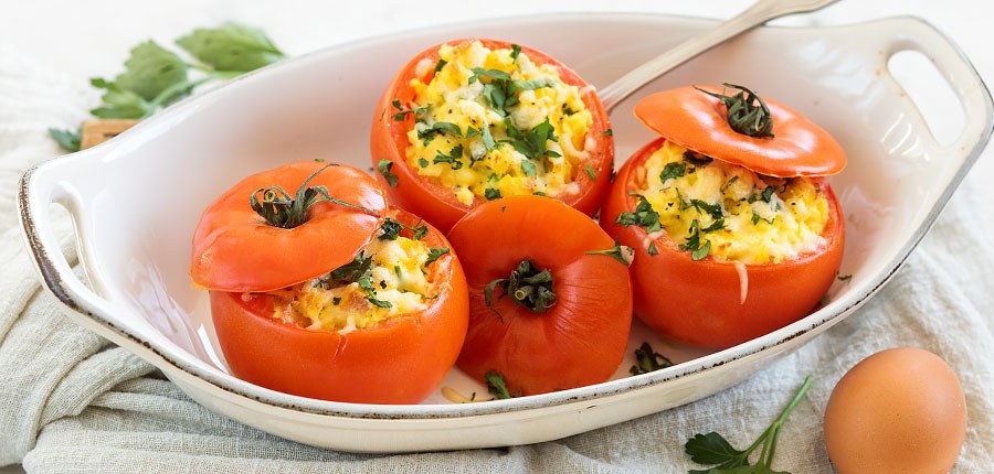 Gevulde tomaten met ei