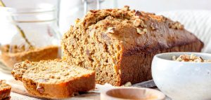 Lactosevrij bananenbrood met walnoten