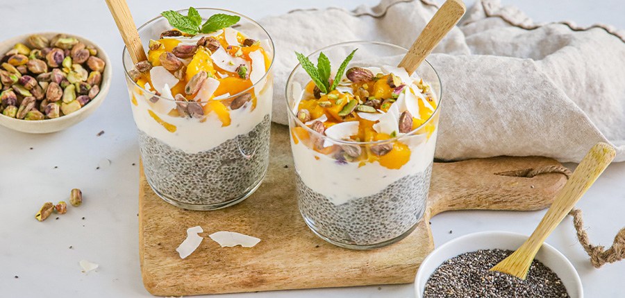 Chiapudding met mango