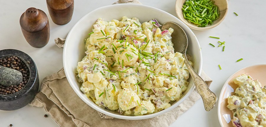 Vegan romige aardappelsalade