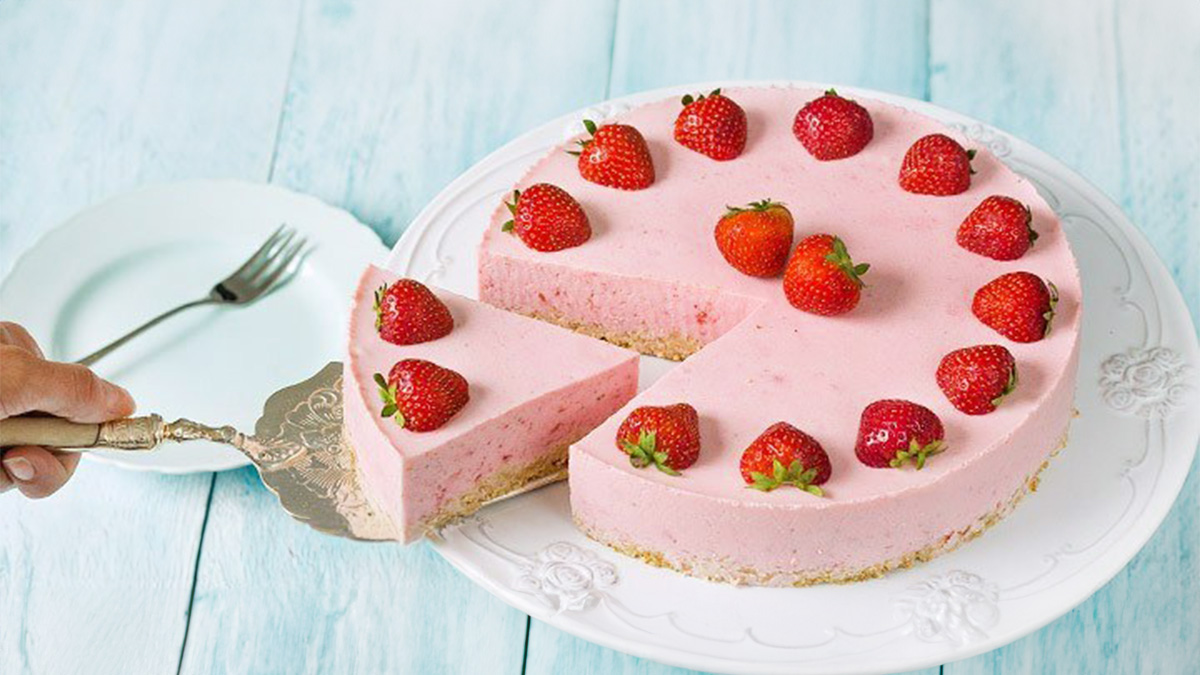 Aardbeien kwarktaart