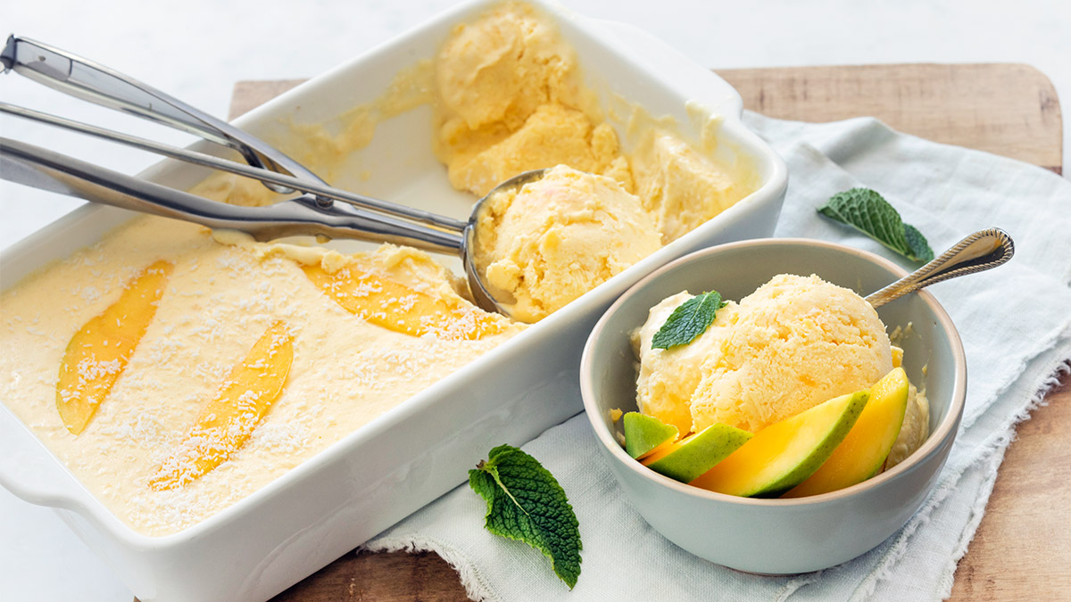 Mango ijs met kokos
