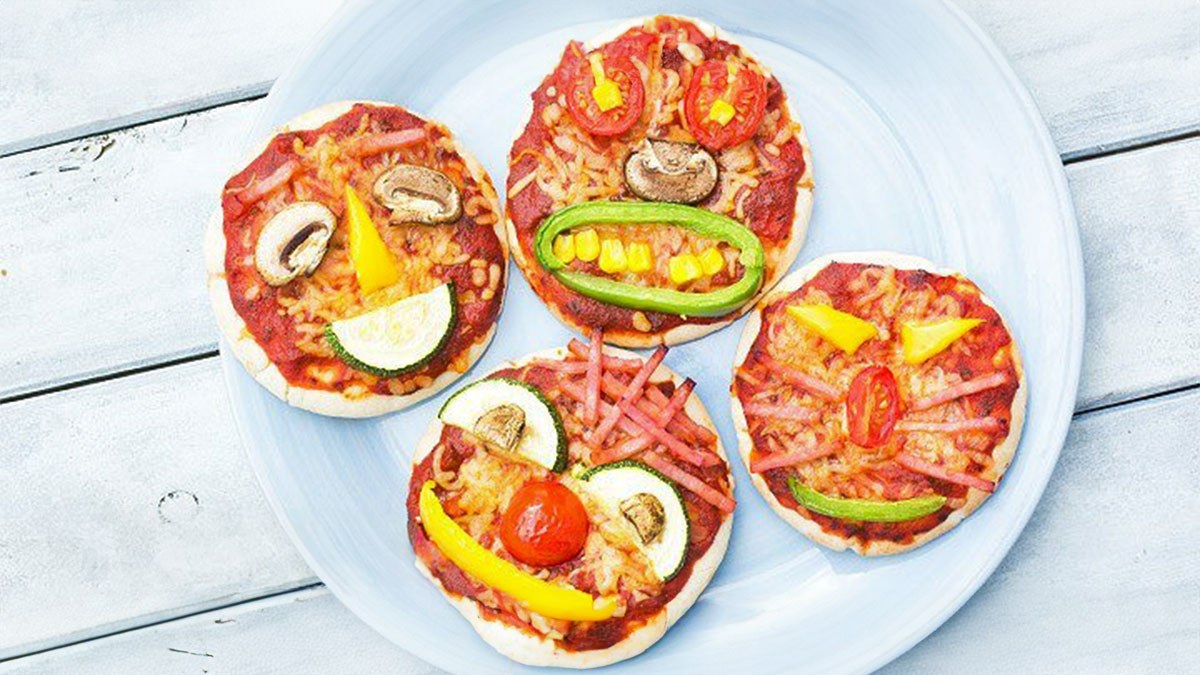 Mini pizza gezichtjes
