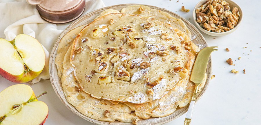 Vegan pannenkoeken met appel