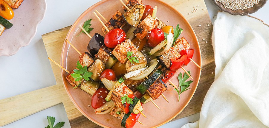 Tofu spiesjes met groenten