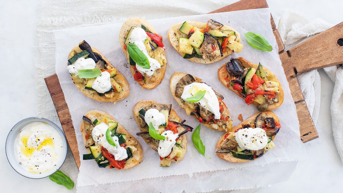 Bruschetta met gegrilde groenten