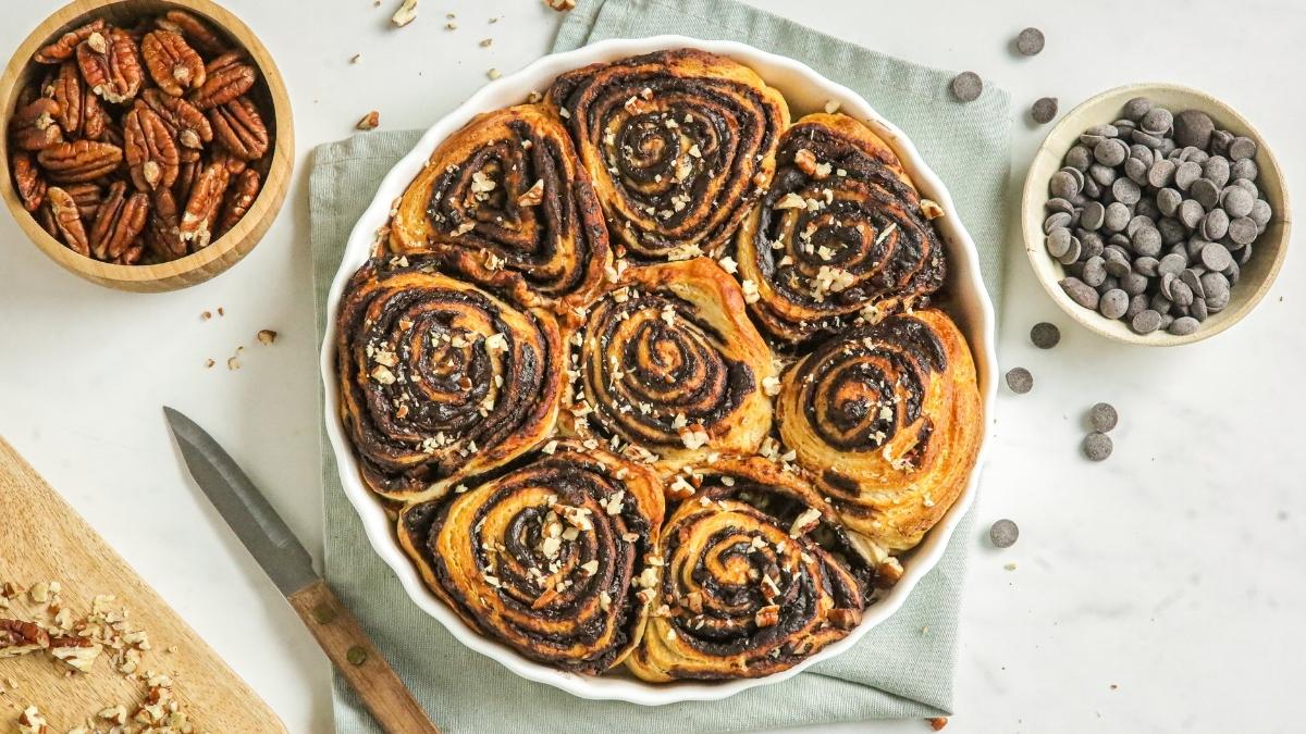 Chocolade croissant rolletjes