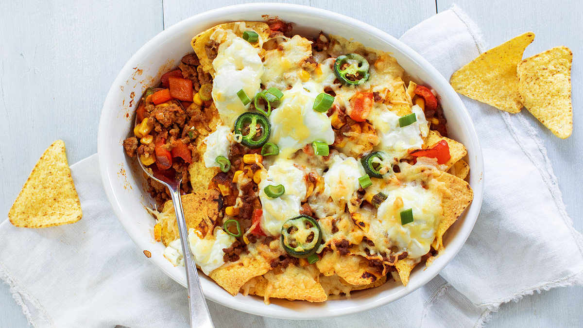 Nacho ovenschotel met gehakt