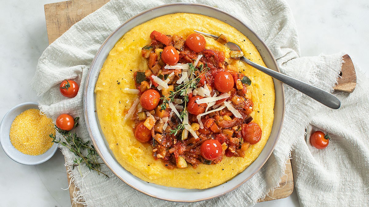 Polenta met mediterrane groenten
