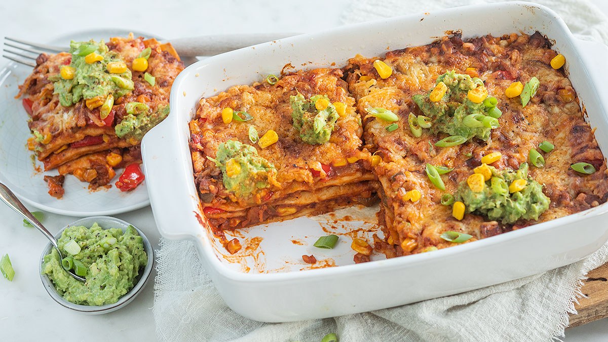 Mexicaanse lasagne met tortilla wraps