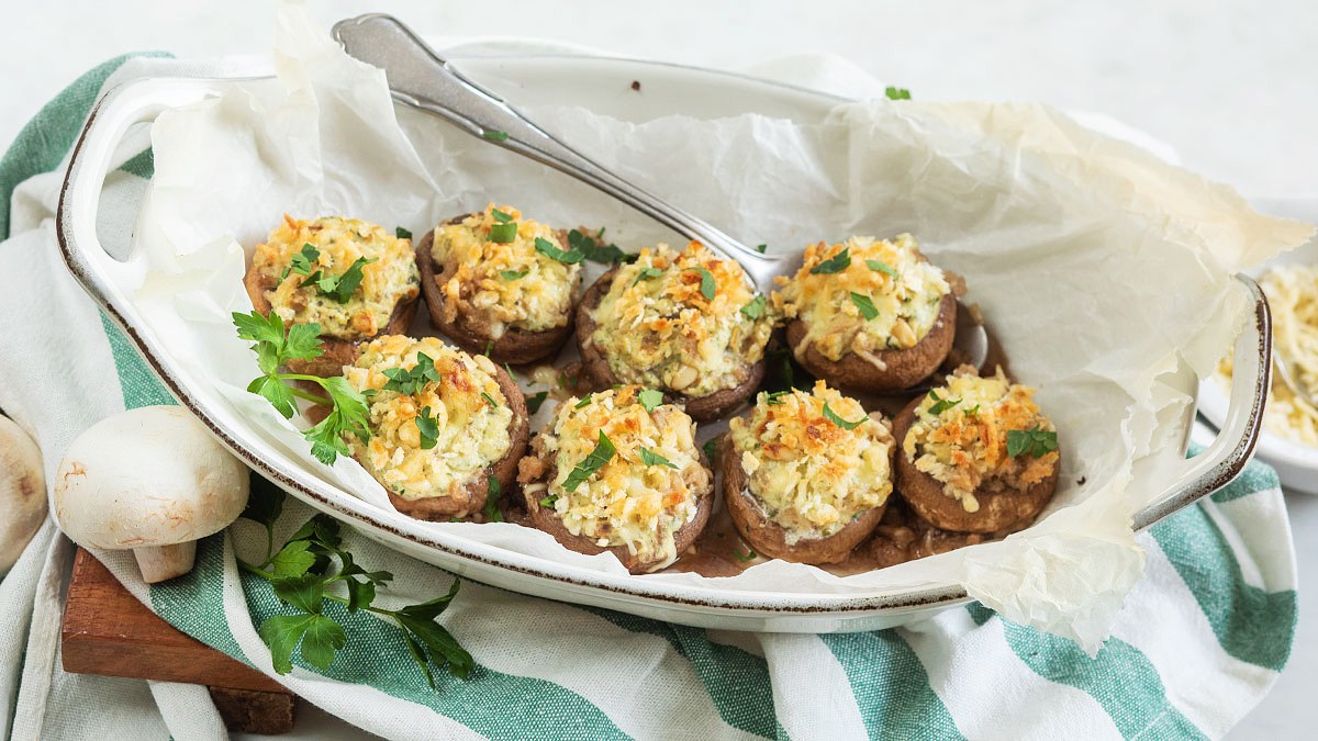 Gevulde champignons uit de oven