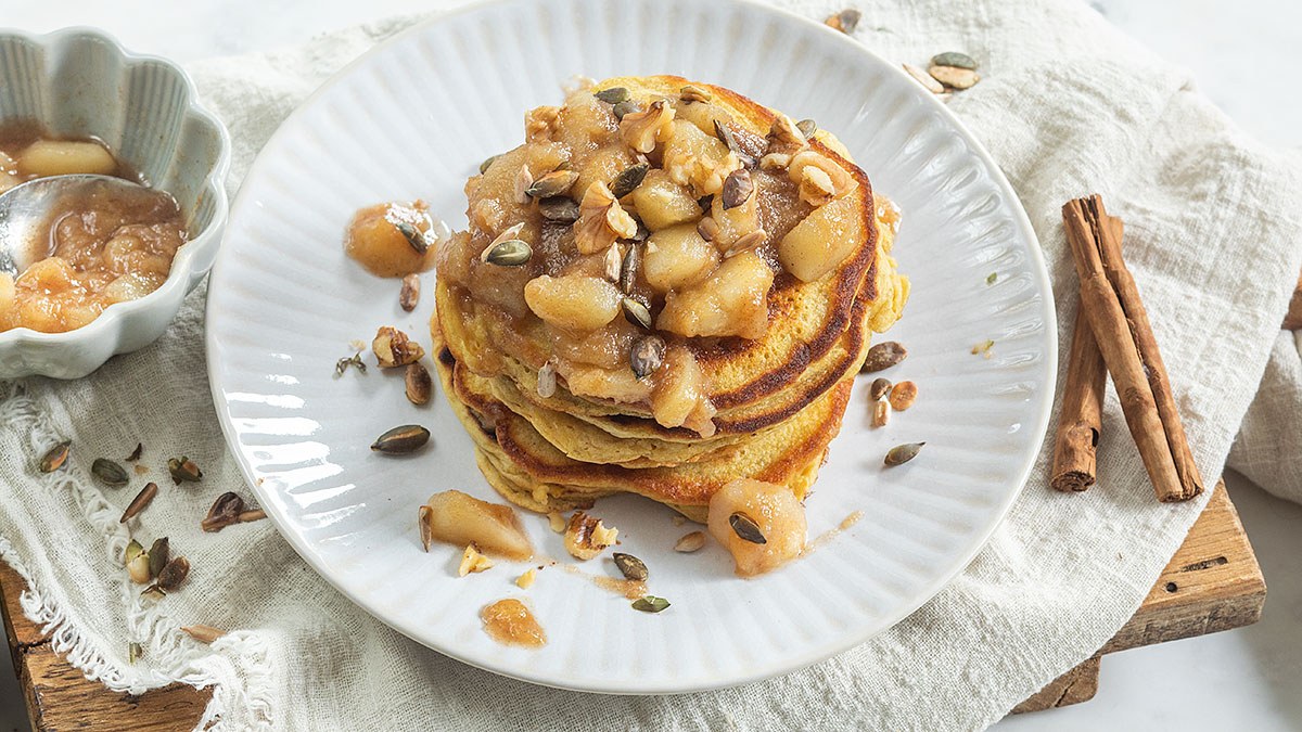 Herfst pancakes met gember en kurkuma