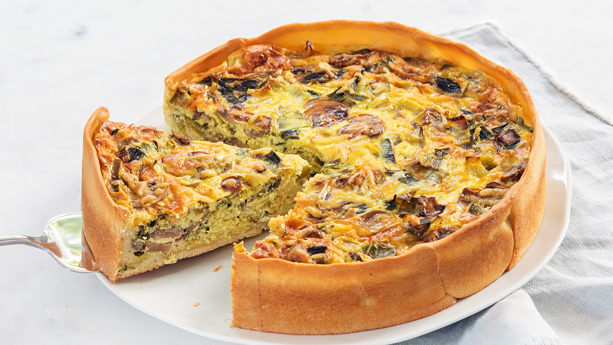 Vegetarische quiche met prei