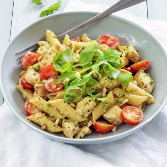 Pasta pesto met kip hoofdgerecht