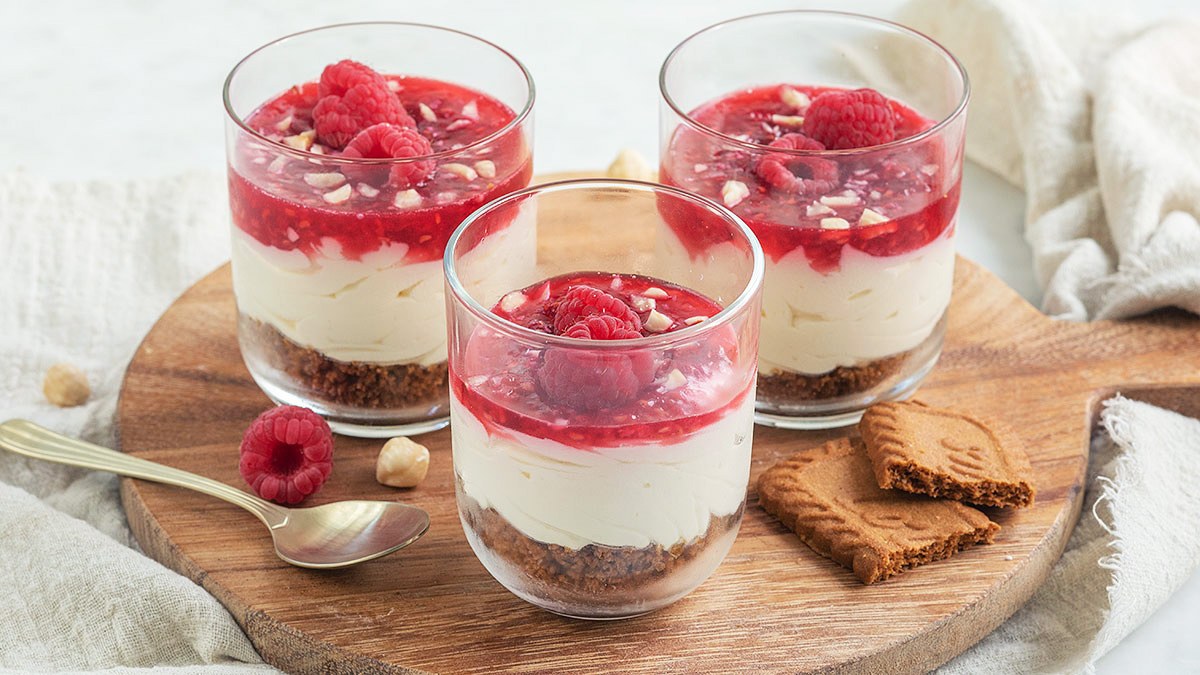 Cheesecake toetje in een glaasje