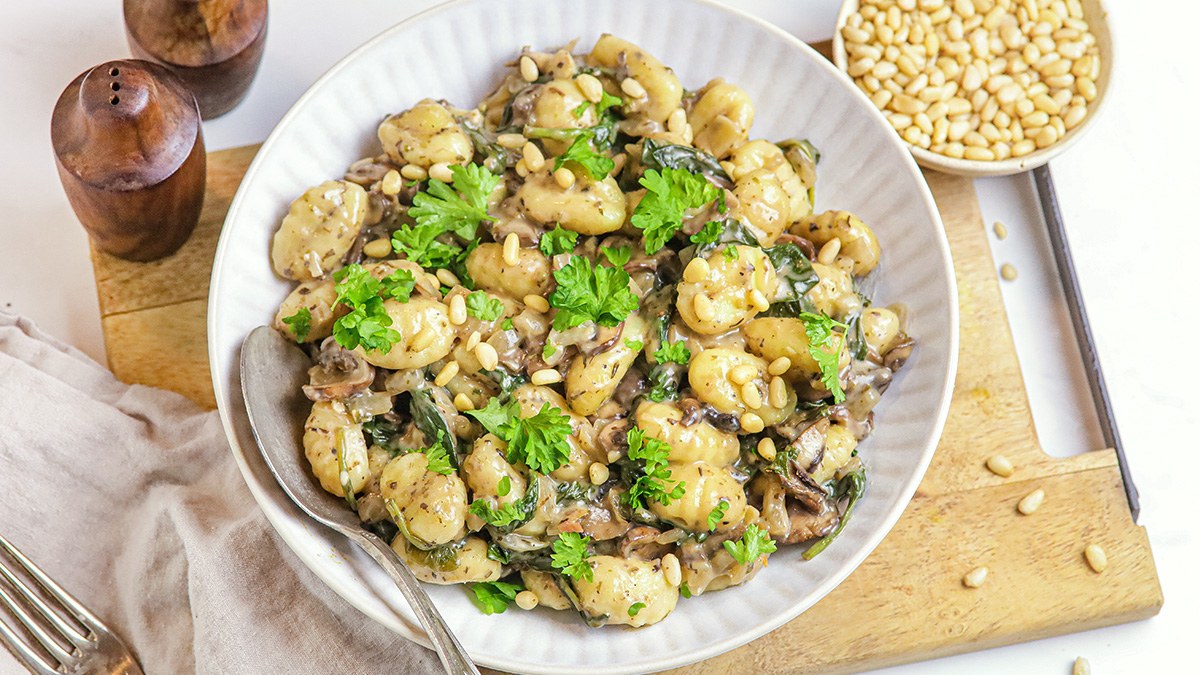 Gnocchi met champignon in romige saus