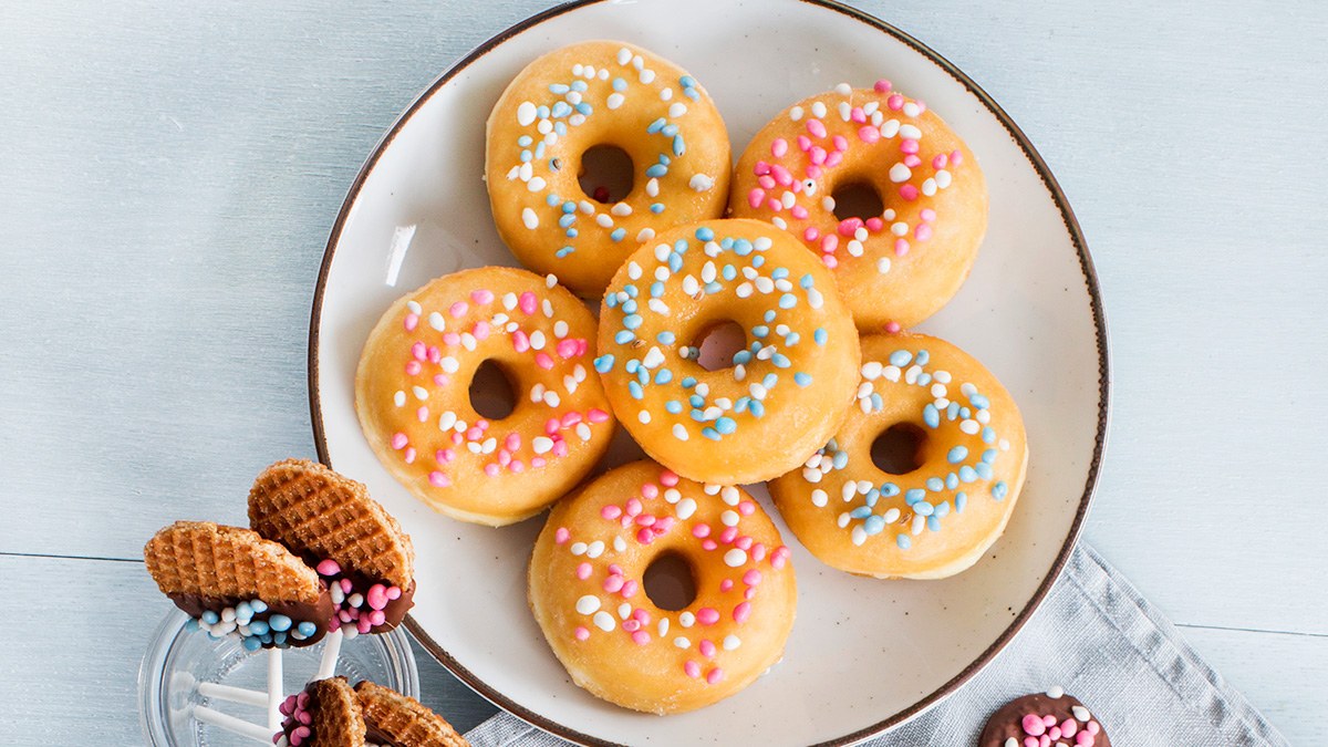 Mini donuts met muisjes