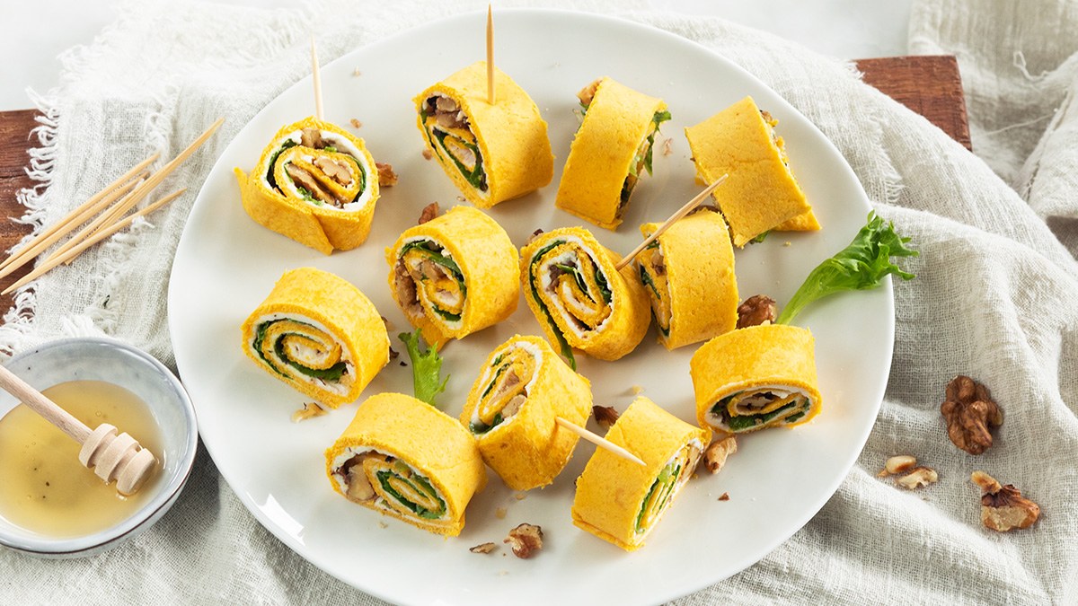 Wraprolletjes met geitenkaas