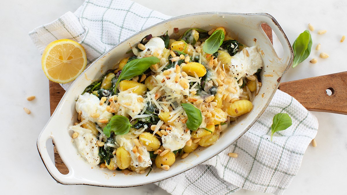 Gnocchi met spinazie uit de oven