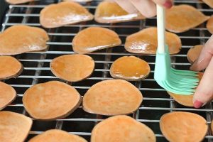 Zoete aardappel nacho's stap 2