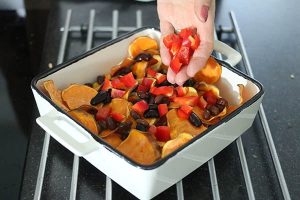 Zoete aardappel nacho's stap 4