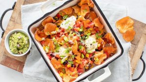 Zoete aardappel nachos recept