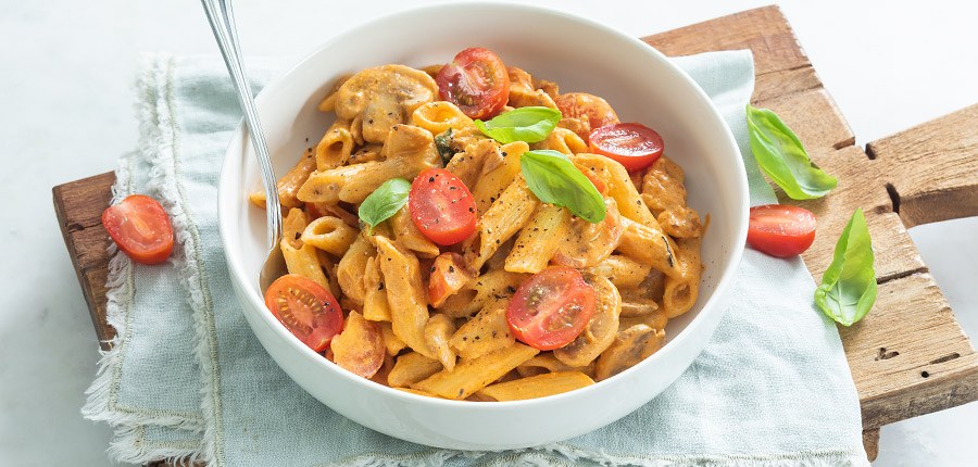 Pasta met rode pesto