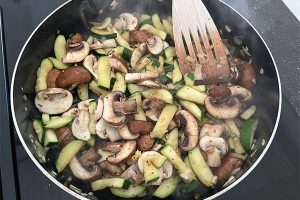 linguine courgette stap 1