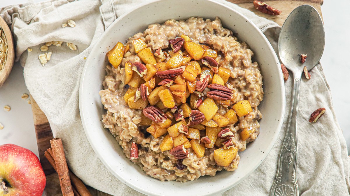 Havermoutpap met gebakken appel