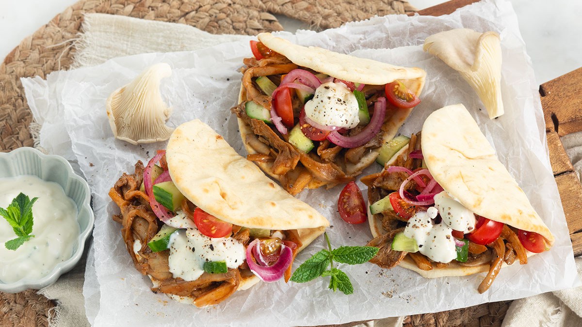 Vegetarische oesterzwam shoarma