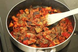 Pasta met aubergine stap 2