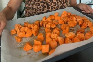 Zoete aardappel salade stap 1