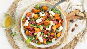 zoete aardappel salade met feta
