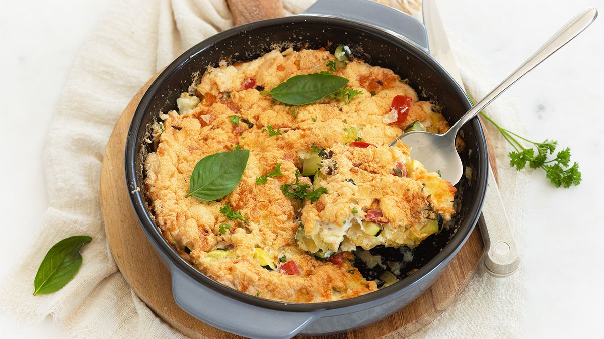 Gezonde eiwit omelet met groenten