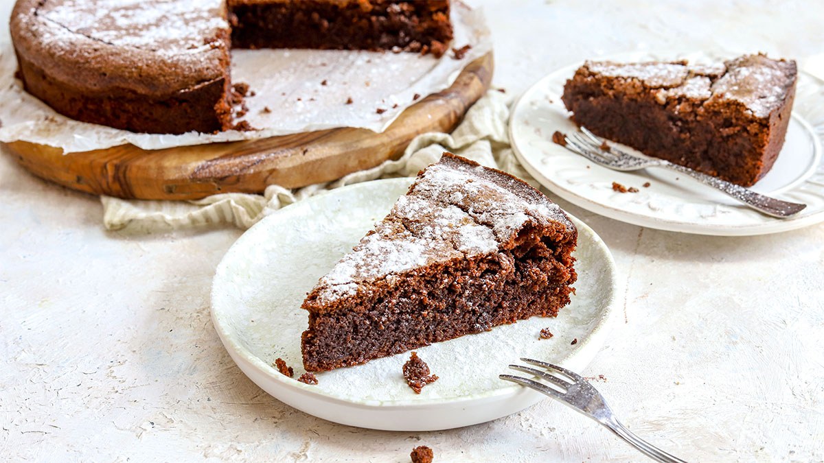 Torta caprese (chocolade amandeltaart)