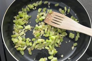 Saffraan risotto stap 1