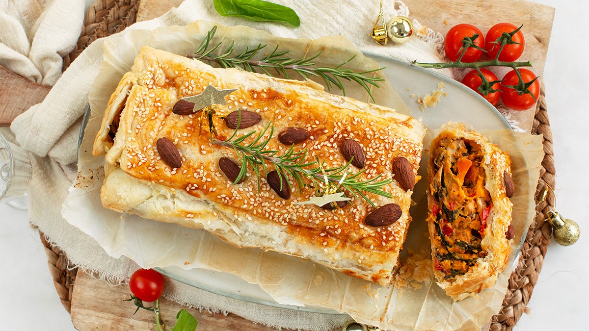 Wellington bladerdeeg met zoete aardappel