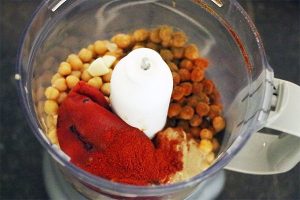 hummus met geroosterde paprika stap 2